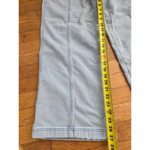 Aerie Me-Day Tie Waist Pant Y2K pull on jeans wide leg Light Blue Small A001483 - Picture 8 of 8